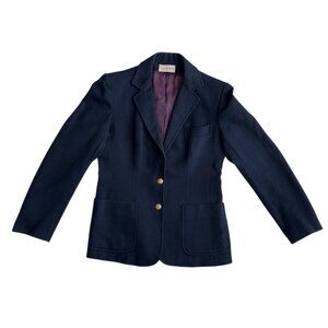 Vtg. Evan-Picone Women's Navy Wool Blazer Anchor Buttons preppy Classic Sz 10